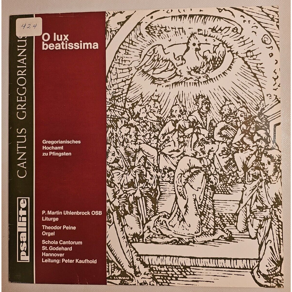 Cantus Gregorianus O Lux Beatissima (Lat. Hochamt zu Pfingsten) LP From Germany